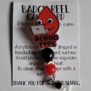Hand Crafted Red and Black Badge Reel Key Holder